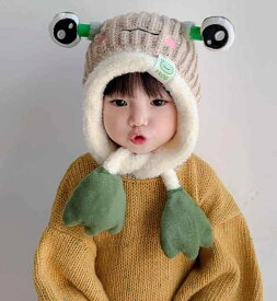 キッズ ベビー 帽子 韓国 子供用 耳保護 帽子 キュート おもしろ 秋冬 厚手 暖かい ニット 帽 女の子 赤ちゃん 男の子 防風 帽子用