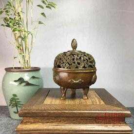 中国風 アクセサリー 置き物 アンティーク 職人 技 合金 コーティング レトロ 小さい 香炉 装飾品 彫刻 禅 金属 レトロ 香炉