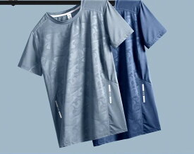 スポーツ 速乾 メンズ Tシャツ 冷感 半袖 夏 薄手 トップス フィットネス ランニング 通気性 半袖 ラウンドネック ゆったり 男性