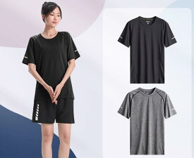 スポーツ Tシャツ レディース 大きいサイズ 夏 薄氷 シルク フィットネスウェア ランニング トップス 速乾 半袖 ラウンドネック 通気性 薄手 女性 アウトドア