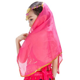キッズ ジュニア 幼稚園 子供用 ベリーダンス パフォーマンス ベール インド風 ヘッド ドレス