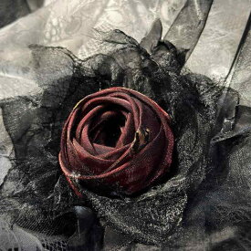 コサージュ レディース アクセサリー 生地 薔薇 ブローチ 勇気 花 フラワー 女性用 装飾品