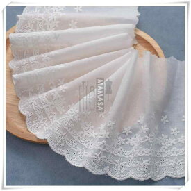 裁縫 DIY 手芸用品 アクセサリー 材料 デコレーション 素材 エッジ レース 生地 刺繍 スカート 装飾 白 ホワイト