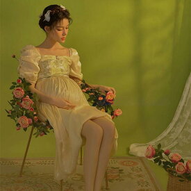 マタニティ フォト 衣装 おしゃれ 記念 妊婦 写真 撮影 美しい ウェディング ドレス フォトスタジオ 妊娠中 アート 妊婦 フリーサイズ ワンピース
