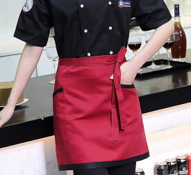 ホテル レストラン ウェイター 作業着 エプロン ハーフ レングス シンプル 鍋 ファースト フード フロント 小さい 韓国 ペンポケット ダブルポケット おしゃれ かわいい カフェ