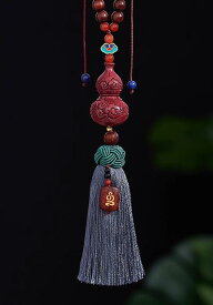 ペンダント ストラップ 中国風 アクセサリー 装飾品 高 含有 辰砂 ひょうたん 車 ペンダント 紫 金 砂 バックミラー ペンダント 車内 ペンダント