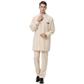 エスニック ファッション 紳士服 トップス ブラウス ツーピース セット スーツ ズボン パンツ ロング シャツ 男性 民族 衣装 衣料品 メンズ