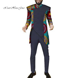 メンズ ファッション ドレス 南米 アフリカ 民族系 エスニック 長袖 カジュアル トップス パンツ スーツ プリント 紳士服 男性用 服