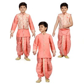 インド 伝統的 エスニック ボーイズ リネン スリーピース ドレス 誕生日 スーツ パフォーマンス 本格的 パキスタン スリーインワン 3点 セット 民族 衣装