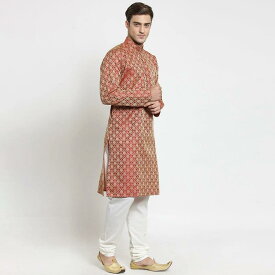 トップス インド 伝統的 紳士服 男性用 メンズ クルタ ファッション ミドル丈 長袖 春 カジュアル 民族風