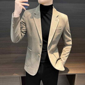 紳士服 メンズ ウール ジャケット 秋冬 厚地 ハイエンド 韓国 ビジネス カジュアル スタイリッシュ