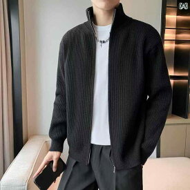 メンズ ファッション 紳士服 ビジネス カジュアル トップス 秋 スタンドカラー 暖かい 韓国 スリム フィット