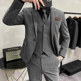 スーツ メンズ 新郎 ウェディング ハイエンド ビジネス 韓国 スリム フォーマル 結婚式 スリーピース 大きいサイズ おしゃれ