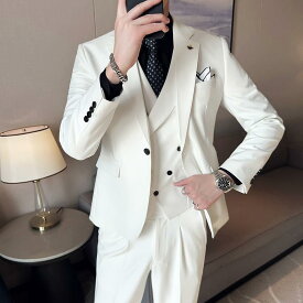 スーツ メンズ ビジネス 若々しい 男性 スリム 結婚式 新郎 フォーマル スリーピース ツーピース 大きいサイズ おしゃれ ファッション フラットカラー
