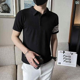 メンズ シャツ 男性 ファッション 春夏 ビジネス カジュアル ポロシャツ トップス スリムフィット 韓国 ハイエンド コットン ウール