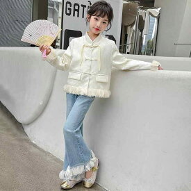 キッズ ファッション ツーピース トップス シャツ ロング パンツ ズボン セット カジュアル 女の子 スリム 刺繍 春秋 子供