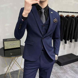 メンズ 高級感 スーツ プロ フォーマルウェア 韓国 スリム ビジネス カジュアル スーツ 男性 新郎 ウェディングドレス 冬 スリムフィット ファッション スタイリッシュ