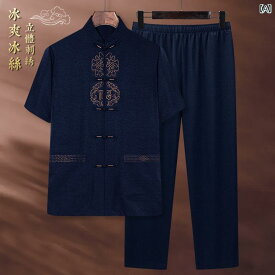 メンズ チャイナテイスト 中華服 中国 服 ファッション カジュアル 普段着 レトロ ゆったり 男性 大きいサイズ 夏
