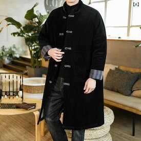 コート メンズ チャイナテイスト ジャケット 中華服 中国 服 ファッション カジュアル 普段着 レトロ ゆったり 大人 男性 大きいサイズ 冬