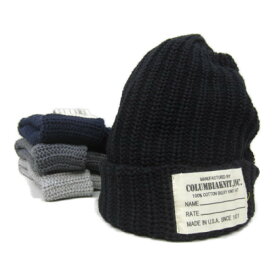 [当店完全別注][MADE IN USA] columbia knit [bulky hut][knit cap][cotton][w/label][4c] コロンビアニット ニットキャップ コットン レーベルタグ付