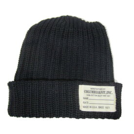 [当店完全別注][MADE IN USA] columbia knit [bulky hut][knit cap][cotton][w/label][black] コロンビアニット ニットキャップ コットン レーベルタグ付 ブラック