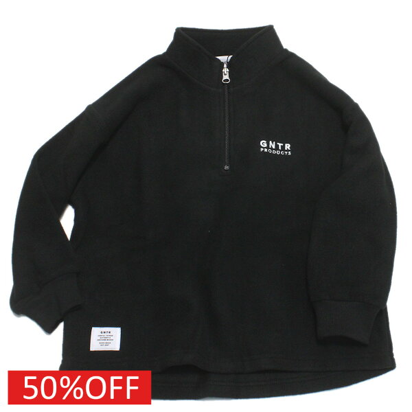 【子供服 ジュニア 親子 GENERATOR ジェネレーター アウトレット セール】  セール 【50%OFF】  フリースハーフジッププルオーバー ブラック(BK)