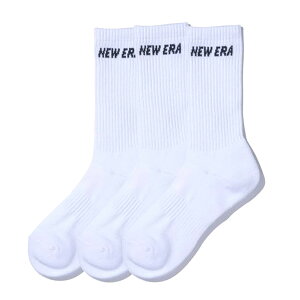 �y�j���[�G���@�L�b�Y/NEW ERA KIDS/�X�q�z CREW 3PAIRS SOCKS (WHITE) �z���C�g