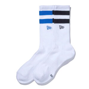 �y�j���[�G���@�L�b�Y/NEW ERA KIDS/�X�q�z CREW 2PAIRS EMB SOCKS(BK×WH) �u���[×�u���b�N