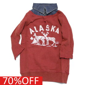 【ゴールドラッシュアウトフィッターズ/GOLD RUSH OUTFITTERS/アメカジ】 セール 【70%OFF】 あす楽 ダンガリーレイヤードスウェット(6-7分袖) レッド