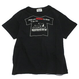 【DD×スヌーピー DENIM DUNGAREE×スヌーピーコラボ PEANUTS 子供服】 あす楽 テンジク SNOOPY SLEEP TEE 2BK黒