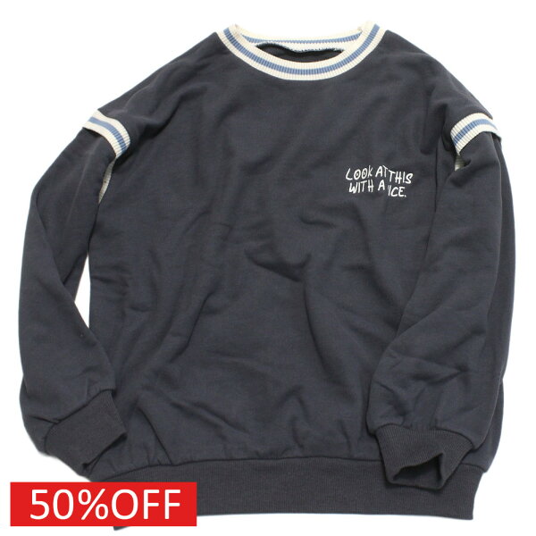 【オーシャンアンドグラウンド/子供服/キッズ/ジュニア/ocean＆ground/アウトレット/OUTLET/SALE】  セール 【50%OFF】  アミリブロゴステッチスウェット チャコール(CH)