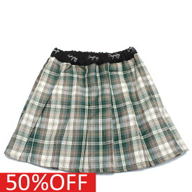 【アルジー/ALGY/JS/ガールズ/ジュニア/女の子】 セール 【50%OFF】 あす楽 sasyaコラボプリーツスカート チェック柄(CK)