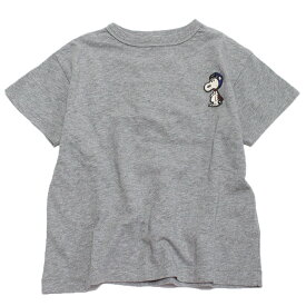 【DD×スヌーピー DENIM DUNGAREE×スヌーピーコラボ PEANUTS 子供服】 あす楽 テンジク SNOOPY HELLO TEE 3GRグレー