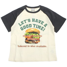 【DILASH/子供服/ディラッシュ/子ども服/ジュニア】 あす楽 ハンバーガー ラグランTシャツ ブラック(BK)