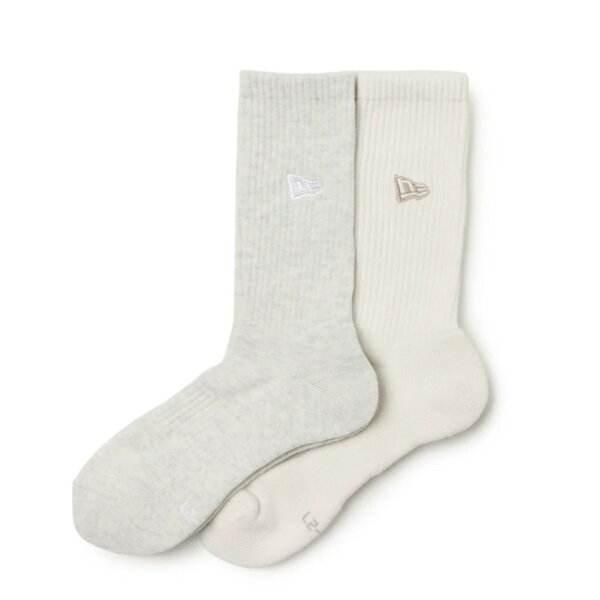【ニューエラ　キッズ/NEW ERA KIDS/帽子】  2P EMB CREW SOCKS ホワイトアッシュ