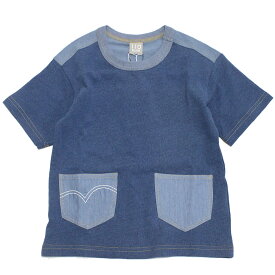 【DILASH/子供服/ディラッシュ/子ども服/ジュニア】 あす楽 デニム半袖Tシャツ ブルー(BU)