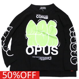 【CONVEX コンベックス 子供服 ジュニア キッズ】 セール 【50%OFF】 あす楽 グラフィティ/ロングワイドTシャツ クロ(5)