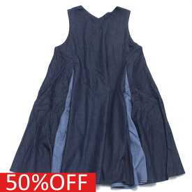 【solbois/ソルボア/子供服/LIBERTY/リバティ/ベビー】 セール 【50%OFF】 あす楽 サイドフレアデニムジャンパースカート ネイビー(05)