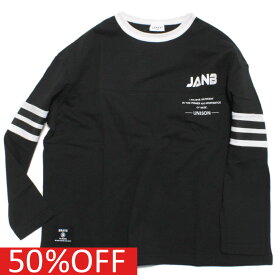【JEANS.B/ジーンズベー/子供服】 セール 【50%OFF】 あす楽 JANBラインロングTシャツ ブラック(BK)