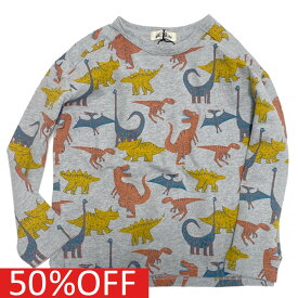 【子供服/makeyourday/メイクユアデイ/出産祝い】 セール 【50%OFF】 あす楽 キョウリュウTシャツ グレー(GY)