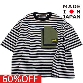 【子供服 キッズ ヌヌフォルム nunuforme キッズ レディース】 セール 【50%OFF】 あす楽 スタンレイ　ポケットレイヤードT ブラック×グレー