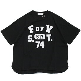 【子供服 フォブ FOV キッズ】 あす楽 FOFV 6分袖Tシャツ ブラック(BK)