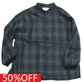 【子供服 フォブ FOV キッズ】 セール 【50%OFF】 あす楽 チェックマオカラーシャツ ブラックウォッチ(BW)