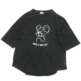 【JEANS.B/ジーンズベー/子供服】 あす楽 NICE DAY Tシャツ ブラック(BK)