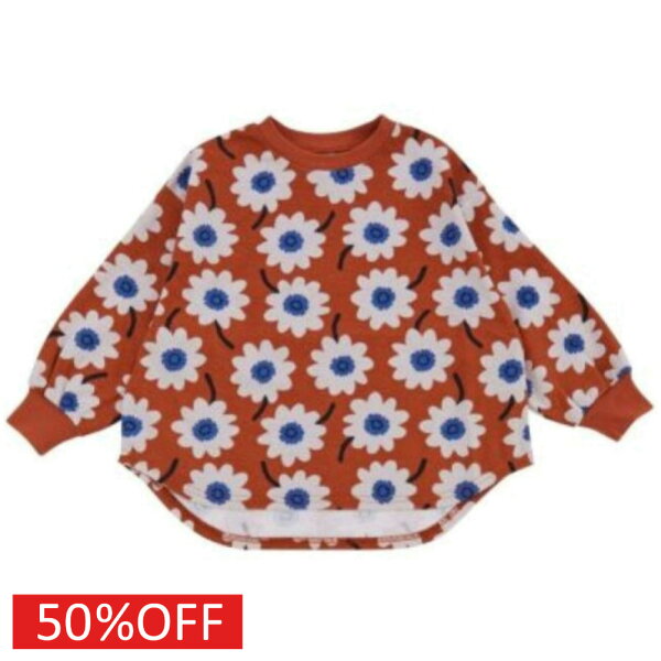 【オーシャンアンドグラウンド/子供服/キッズ/ジュニア/ocean＆ground/アウトレット/OUTLET/SALE】  セール 【50%OFF】  ソウガラプリントラウンドTシャツ レンガ(RE)