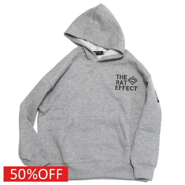 【RAT EFFECT ラットエフェクト ジュニア 子供服】  セール 【50%OFF】  RATEFFECT OUTDOOR裏起毛フーディ 杢グレー