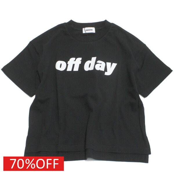 【子供服 ジュニア 親子 GENERATOR ジェネレーター アウトレット セール】  セール 【70%OFF】  off day ビッグTシャツ ブラック(BK)