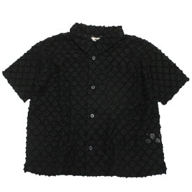 【ニードルワークス NEEDLE WORKS】 あす楽 【NeWo】ジャガードオープンカラーシャツ ブラック