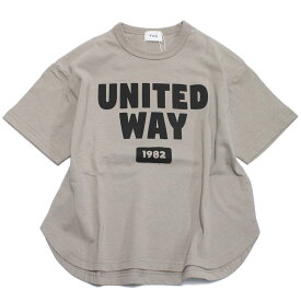 【子供服 フォブ FOV キッズ】 あす楽 UNITED WAY 6分袖Tシャツ グレージュ(GU)