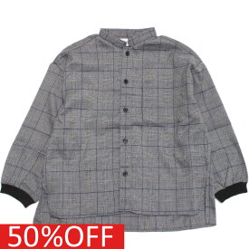 【子供服 フォブ FOV キッズ】 セール 【50%OFF】 あす楽 チェックマオカラーシャツ チェックグレー(CY)